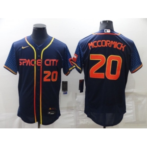 Men's Houston Astros #20 Chas McCormick Number 2022 Navy Blue City Connect Flex Base Stitched Baseball Jersey