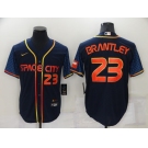 Men's Houston Astros #23 Michael Brantley Number 2022 Navy Blue City Connect Game Stitched Jersey