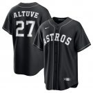 Men's Houston Astros #27 Jose Altuve Black Lights Out Limited Stitched Baseball Jersey