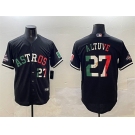 Men's Houston Astros #27 Jose Altuve Black Mexico With World Serise Champions Patch Cool Base Stitched Baseball Jersey