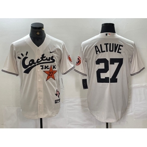 Men's Houston Astros #27 Jose Altuve Cream Cactus Jack Vapor Premier Stitched Baseball Jersey