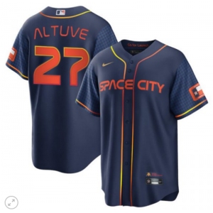 Men's Houston Astros #27 Jose Altuve Navy City Edition 2022 Game Alternate Stitched Baseball Jersey