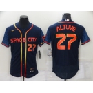 Men's Houston Astros #27 Jose Altuve Number 2022 Navy Blue City Connect Flex Base Stitched Baseball Jersey