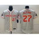 Men's Houston Astros #27 Jose Altuve Number White 2023 City Connect Flex Base Stitched Jersey1