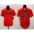 Men's Houston Astros #27 Jose Altuve Orange 2025 City Connect With Texas Patch Limited Stitched Baseball Jersey