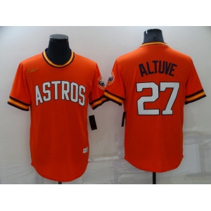 Men's Houston Astros #27 Jose Altuve Orange Cooperstown Collection Cool Base Stitched Nike Jersey