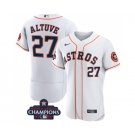 Men's Houston Astros #27 Jose Altuve White 2022 World Series Champions Flex Base Stitched Baseball Jersey