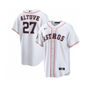 Men's Houston Astros #27 Jose Altuve White 2022 World Series Home Stitched Baseball Jersey