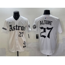 Men's Houston Astros #27 Jose Altuve White Gothic 'Houston Born Barrio Raised' Limited Stitched Baseball Jersey