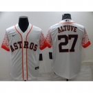 Men's Houston Astros #27 Jose Altuve White Gradient Sleeves Stitched Baseball Jersey