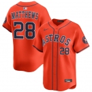Men's Houston Astros #28 Brice Matthews Orange 2025 Alternate Limited Stitched Baseball Jersey