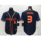 Men's Houston Astros #3 Jeremy Pena 2022 Navy Blue City Connect Game  Stitched Jersey