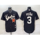 Men's Houston Astros #3 Jeremy Pena Black Cactus Jack Vapor Premier Stitched Baseball Jersey