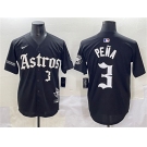 Men's Houston Astros #3 Jeremy Pena Black Gothic 'Houston Born Barrio Raised' Limited Stitched Baseball Jersey