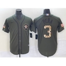 Men's Houston Astros #3 Jeremy Pena Green Salute To Service Stitched MLB Cool Base Nike Jersey