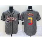 Men's Houston Astros #3 Jeremy Pena Grey Gridiron Cool Base Stitched Baseball Jersey