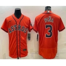 Men's Houston Astros #3 Jeremy Pena Orange Stitched MLB Flex Base Nike Jersey