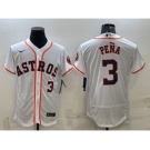 Men's Houston Astros #3 Jeremy Pena White Stitched MLB Flex Base Nike Jersey