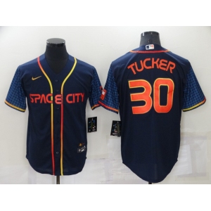 Men's Houston Astros #30 Kyle Tucker 2022 Navy City Connect Game  Stitched Jersey