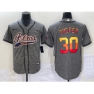 Men's Houston Astros #30 Kyle Tucker Grey Gridiron Cool Base Stitched Baseball Jersey