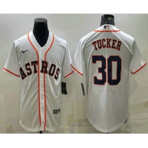 Men's Houston Astros #30 Kyle Tucker White Stitched MLB Cool Base Nike Jersey