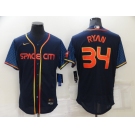 Men's Houston Astros #34 Nolan Ryan 2022 Navy City Connect Flex Base Stitched Baseball Jersey