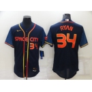 Men's Houston Astros #34 Nolan Ryan Number 2022 Navy City Connect Flex Base Stitched Baseball Jersey