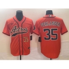 Men's Houston Astros #35 Justin Verlander Number Orange With Patch Cool Base Stitched Baseball Jersey