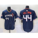 Men's Houston Astros #44 Still Tippin Navy 2025 City Connect With Texas Patch Limited Stitched Baseball Jersey