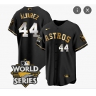 Men's Houston Astros #44 Yordan Alvarez   Black Gold 2022 World Series Stitched Baseball Jersey