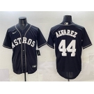 Men's Houston Astros #44 Yordan Alvarez Black Lights Out Limited Stitched Baseball Jersey