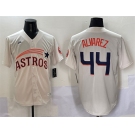 Men's Houston Astros #44 Yordan Alvarez Cream Throwback Cooperstown Collection Limited Stitched Baseball Jersey