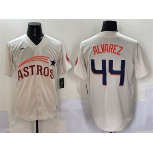 Men's Houston Astros #44 Yordan Alvarez Cream Throwback Cooperstown Collection Limited Stitched Baseball Jersey