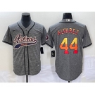 Men's Houston Astros #44 Yordan Alvarez Grey Gridiron Cool Base Stitched Baseball Jersey