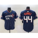 Men's Houston Astros #44 Yordan Alvarez Navy 2025 City Connect With Texas Patch Limited Stitched Baseball Jersey
