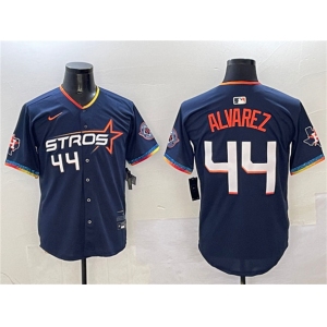Men's Houston Astros #44 Yordan Alvarez Navy 2025 City Connect With Texas Patch Limited Stitched Baseball Jersey