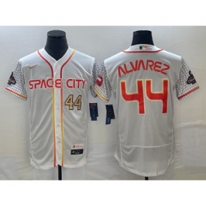 Men's Houston Astros #44 Yordan Alvarez Number White 2023 City Connect Flex Base Stitched Jersey