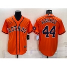 Men's Houston Astros #44 Yordan Alvarez Orange With Patch Stitched MLB Cool Base Nike Jersey