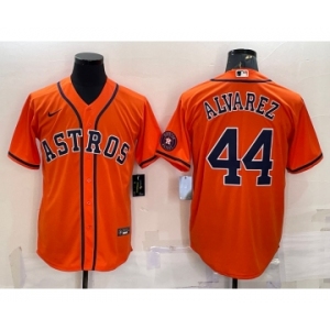 Men's Houston Astros #44 Yordan Alvarez Orange With Patch Stitched MLB Cool Base Nike Jersey