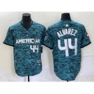 Men's Houston Astros #44 Yordan Alvarez Teal 2023 All Star Cool Base Stitched Baseball Jersey