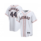 Men's Houston Astros #44 Yordan Alvarez White 2022 World Series Home Stitched Baseball Jersey