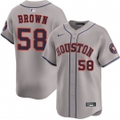 Men's Houston Astros #58 Hunter Brown Gray 2025 Limited Stitched Baseball Jersey