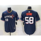 Men's Houston Astros #58 Hunter Brown Navy 2025 City Connect Limited Stitched Baseball Jersey