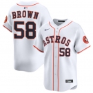 Men's Houston Astros #58 Hunter Brown White 2025 Home Limited Stitched Baseball Jersey