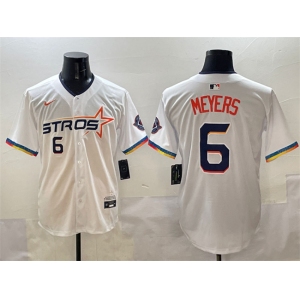 Men's Houston Astros #6 Jake Meyers White 2025 City Connect Limited Stitched Baseball Jersey