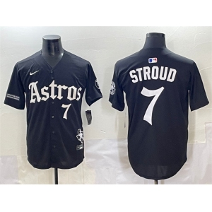 Men's Houston Astros #7 C.J. Stroud Black Gothic 'Houston Born Barrio Raised' Limited Stitched Baseball Jersey