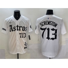 Men's Houston Astros #713 Screwston White Gothic 'Houston Born Barrio Raised' Limited Stitched Baseball Jersey