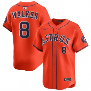 Men's Houston Astros #8 Christian Walker Orange 2025 Alternate Limited Stitched Baseball Jersey