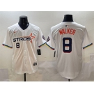 Men's Houston Astros #8 Christian Walker White 2025 City Connect Limited Stitched Baseball Jersey
