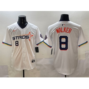 Men's Houston Astros #8 Christian Walker White 2025 City Connect Limited Stitched Baseball Jersey